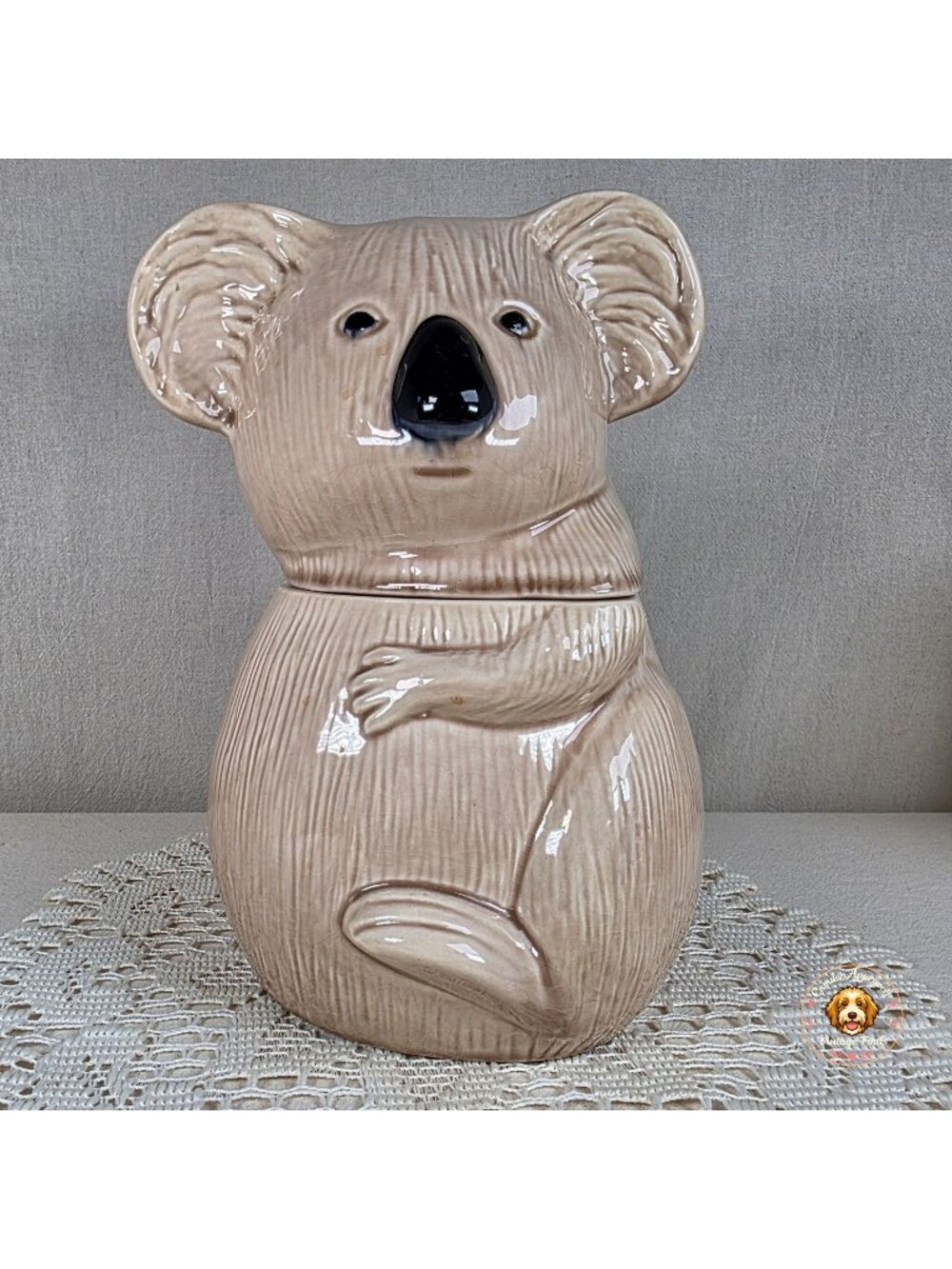 Vintage Koala Bear Cookie Jar CJ-93 USA California Pottery Beige 9"
